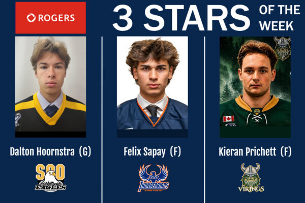 NOJHL names its initial Rogers 3 Stars of the Week for 2026-27